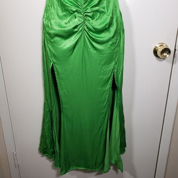 Overthesea Andromeda Green Satin Cut Out Cocktail Mermaid Fairy 90s Dress Size S - Picture 4 of 15